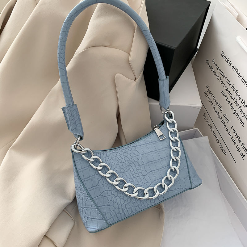 Dames oksel handtassen krokodillenpatroon pu leer dames baguette tas hoge kwaliteit clutch kleine schoudertassen