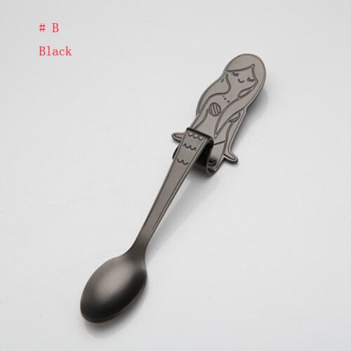 Śliczne w stylu syreny łatwo dopasować łyżki syrenka łyżeczka robić kawy zakrzywiona łyżeczka ze stali nierdzewnej robić przypraw kuchennych