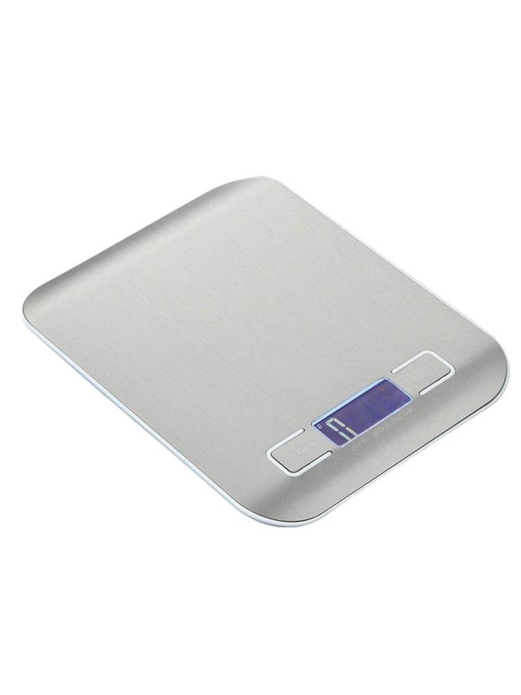 Silver Electronic Kitchen Scales Electronic Cooking Scale Stainless Steel With LCD Display Food Scale For Home And Kitchen