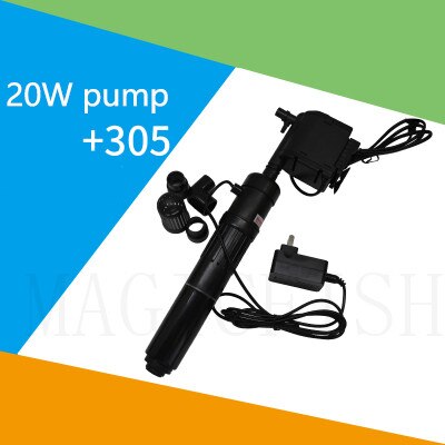 SUNSUN acuario UV lámpara germicida ultravioleta estanque de peces esterilización luz CUV 303 305 505 510 lámpara de eliminación de algas esterilizante: CUV-305 with pump
