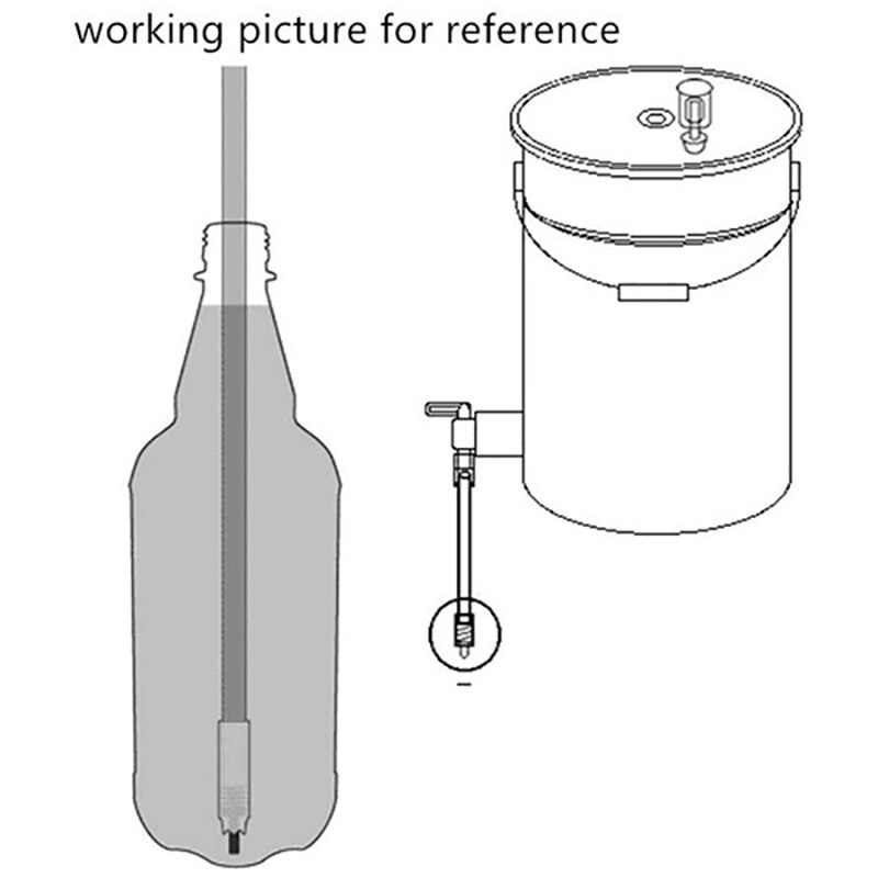 Stainless Steel Spring Loaded 14 inch Length Bottle Filler Wand Kit for Home Brew - Beer, Wine, Kombucha with Filler Brush Using