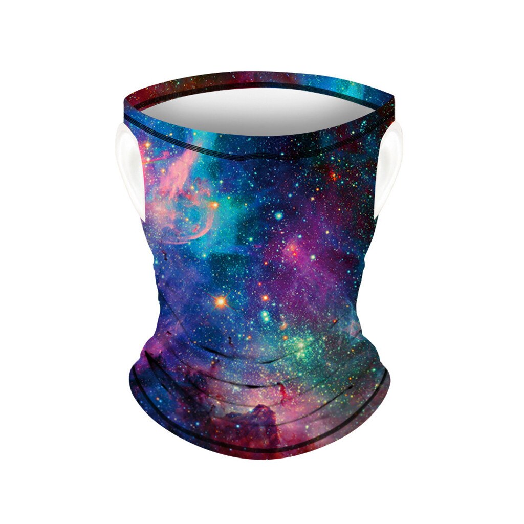 Unisex Washable Rave Bandana Children Outdoor Print Seamless Ear Mask Sports Scarf Neck Tube Dust Riding Mask Windproof Scarf