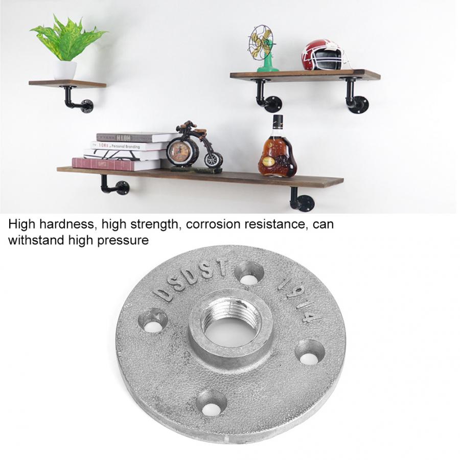10pcs DN15 1/2in 4-Holes Flange Base Floor Flange Aluminum Alloy Threaded Shelf Fixing Base Pipe Flange