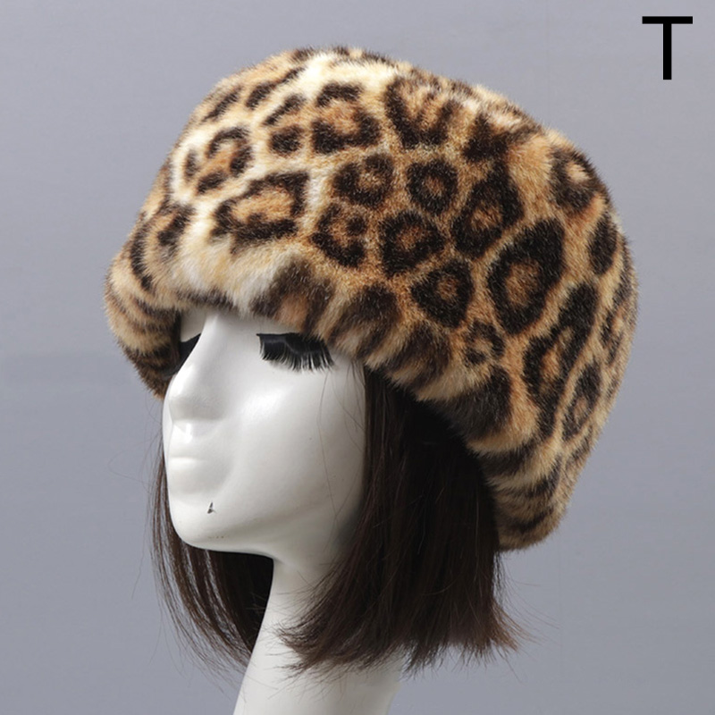 Moda Rrabbit Faux futro kozak styl rosyjski kobiety zimowe miękkie czapki narciarskie ciepłe okrągłe płaskie czapki kobiece nakrycia głowy: T