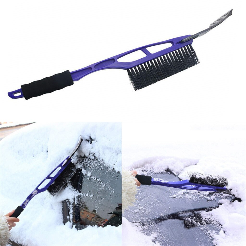 2-in-1 Car Ice Scraper Snow Remover Shovel Brush Window Windscreen Windshield Deicing Cleaning Scraping Tool#
