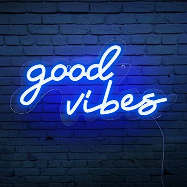Dobre wibracje Neon ściana ślubna wiszące Led znaki neonowe po prostu zrelaksować się lampki nocne Led dekoracja sypialni wystrój pokoju: good vibes blue