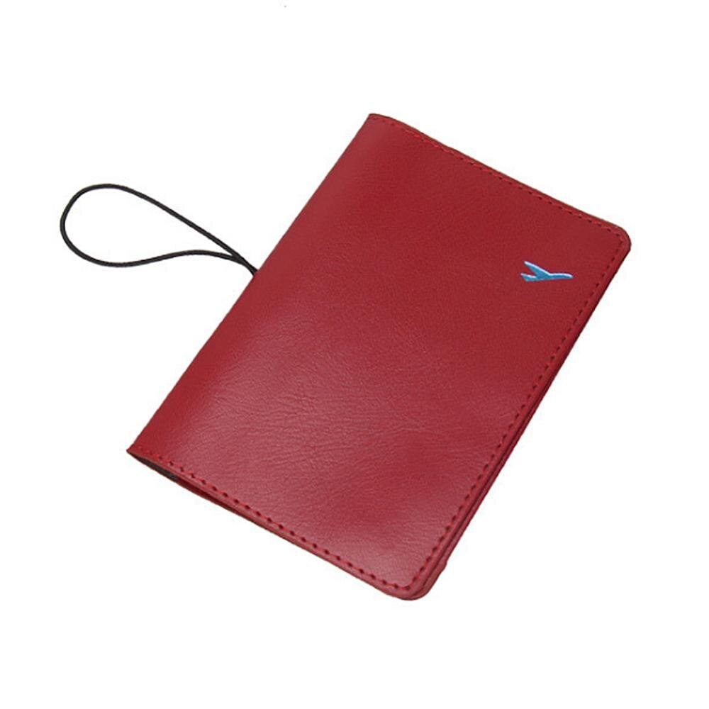 Vrouwen pu leren paspoorthoes unisex hoes op het paspoort met sluiting effen kleur paspoorthoes reisdocumenten kaarthouder: 9