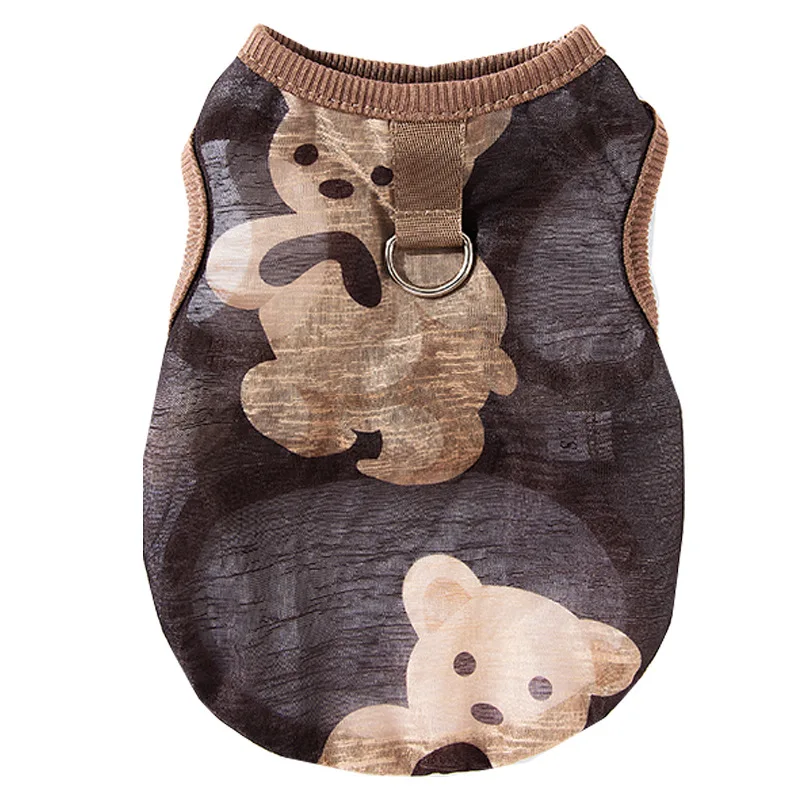 Chaleco de tracción de oso de malla sin mangas para perro y gato, chaleco de refrigeración fino y transpirable, ropa de verano