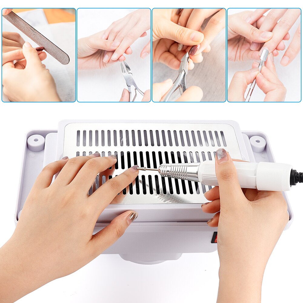 Built-in Table Deck Nail Suction Vacuum Cleaner SD-39C SD-43C Strong Fan Speed + 3 dust bags Manicure Nail Dust Collector Device