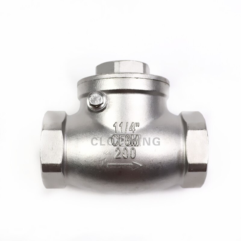 Válvula antirretorno horizontal de boca de alambre de acero inoxidable DN15-DN50, válvula de retención oscilante de rosca hembra de acero inoxidable 1/2 de 304 &quot; - 2&quot;