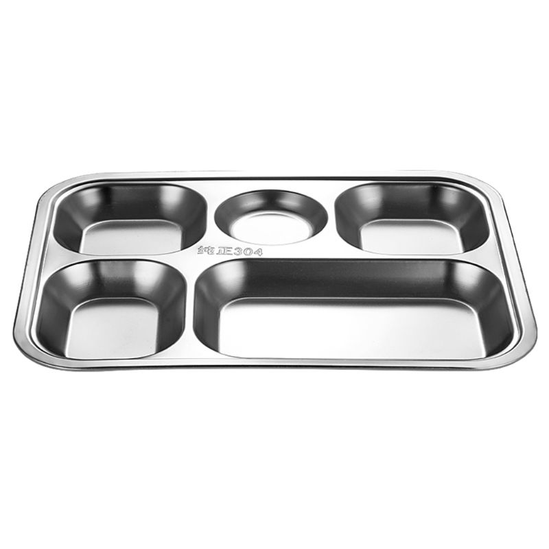 Plateau repas divisé en acier inoxydable, plateau repas pour la cantine scolaire, Section 2/3/4: 05