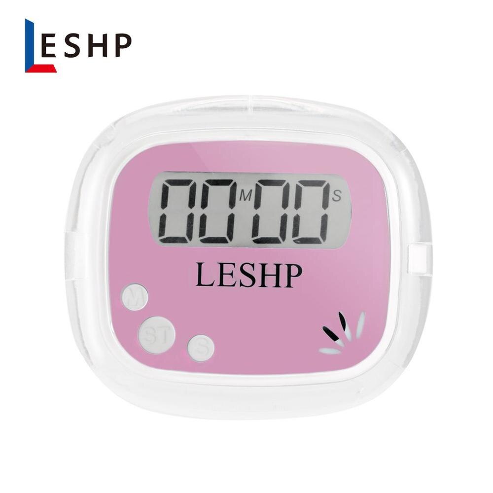 LESHP-Mini pantalla LCD ABS portátil de 4 dígitos, temporizador de Cuenta regresiva magnético Digital para cocina, con memoria para temporizador: red