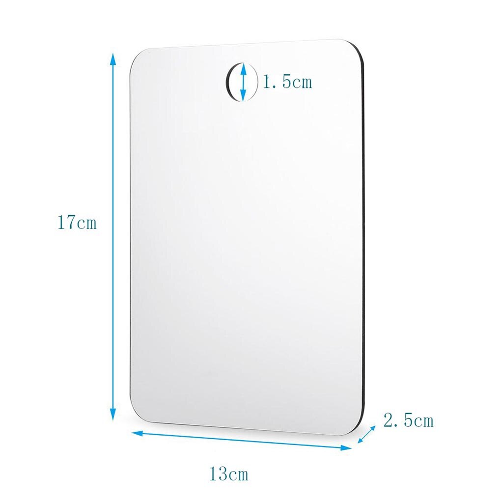 Anti-Fog Shower Mirror Bathroom Fog Free Mirror 17x13cm with Suction Hook