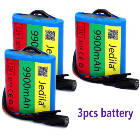 100%.New.12V.9900 mAh.3S1P.Batterie Au Lithium.18650.Batterie Au Lithium Pack Protection Conseil Recarregável.: Verde claro