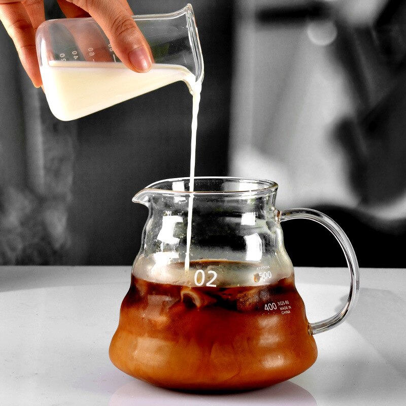 100ml Coffee Milk Measuring Scale Jug Glass Sharp Eagle Mouth Frothing Pot Cloud Shaped Share Container Coffee Accessories