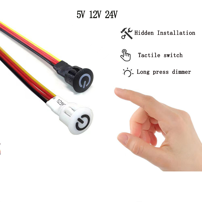 DC 5V 12V 24V Stepless Touch LED Dimmer Switch For LED Strip DIY Bed Closet Cabinet Light 2.5A Light Controller Touch Switch