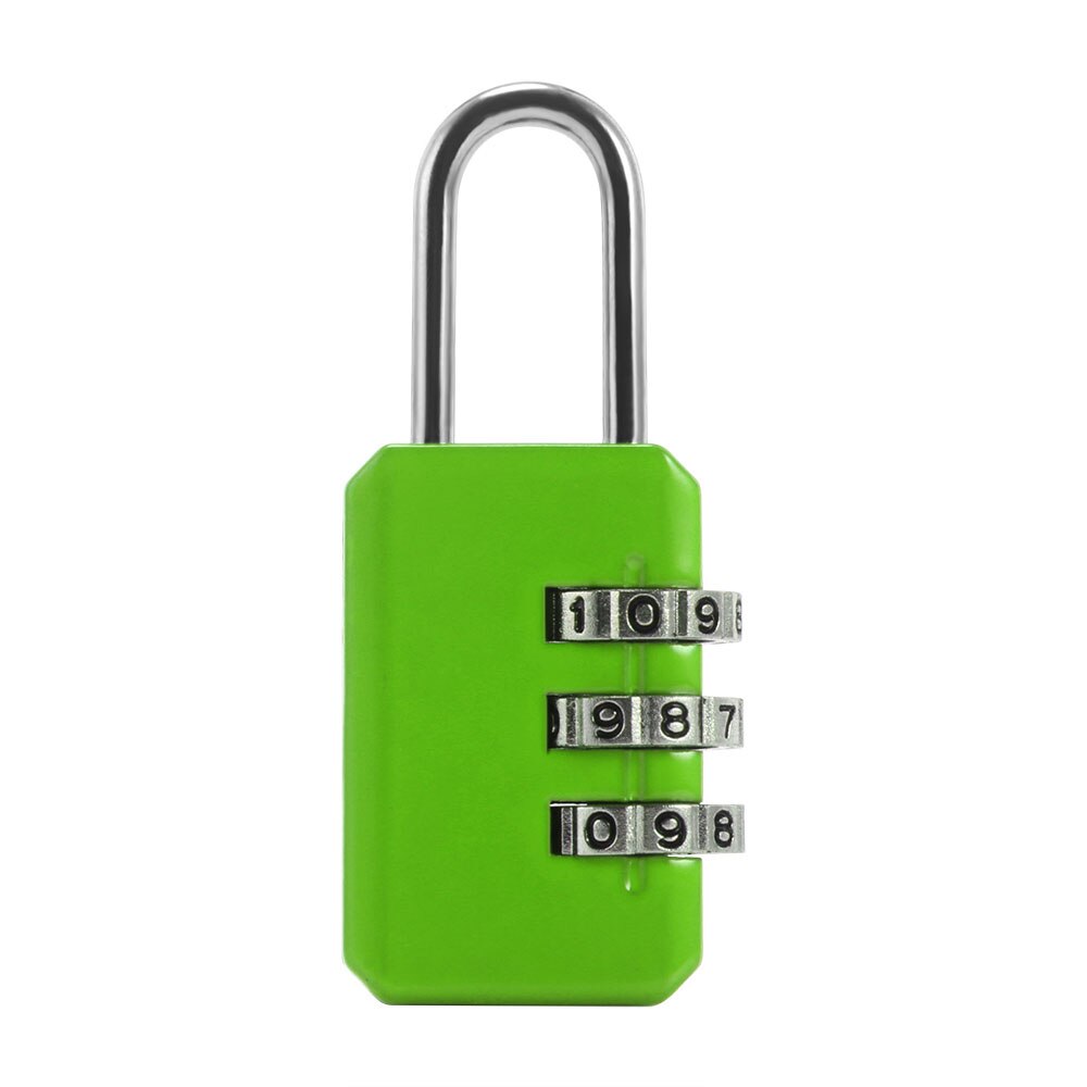 3- cifret nummer kombination kombination adgangskodelås rejsesikkerhed beskytte skab rejse lås til bagage / taske / rygsæk / skuffe: Grøn