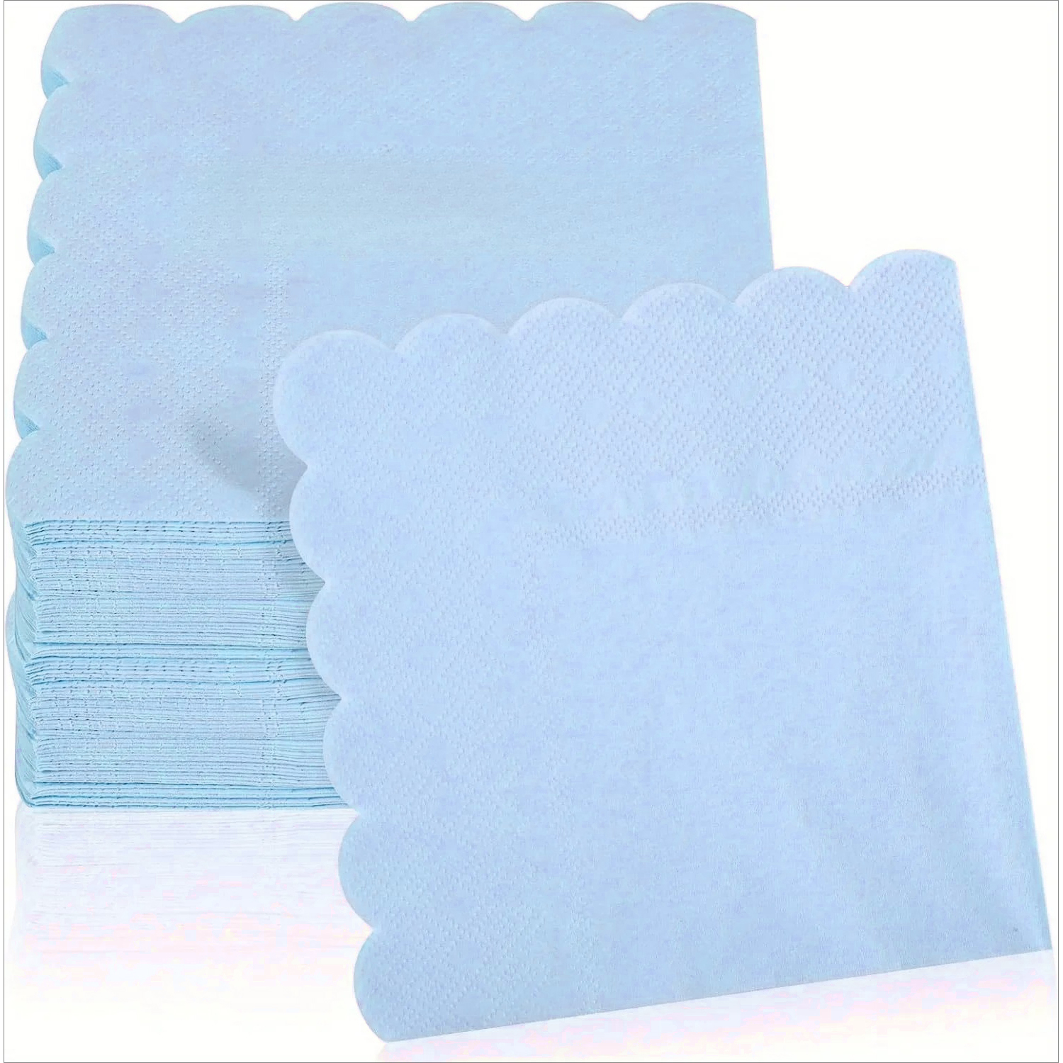 24/48/120 Uds servilletas de cóctel rosas y verdes, servilletas suaves de encaje desechables de 2 capas, servilletas gruesas de postre premium, servilletas de: XXL / Azul