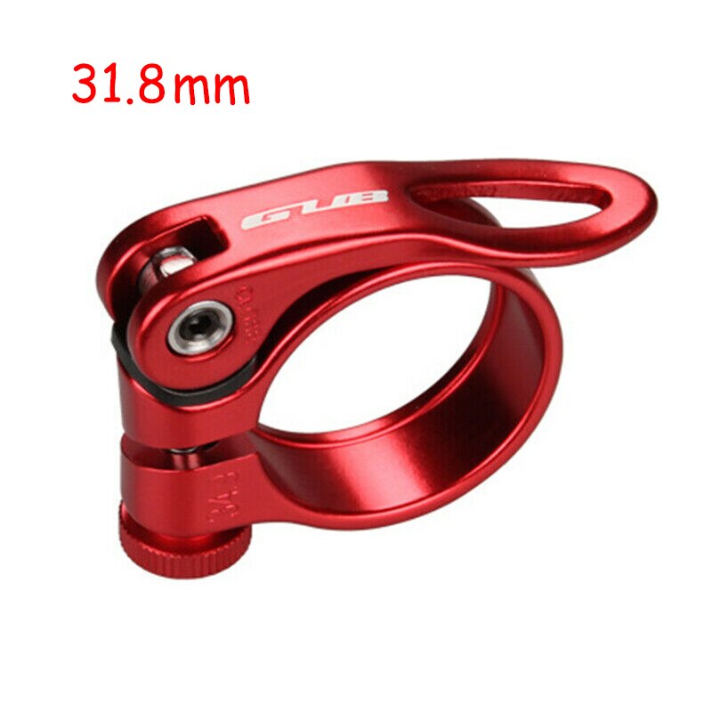 GUB 31.8MM Seatpost-Clamp Aluminum Ultralight Quick Release MTB Mountain Bicycle Seatpost Clamp 34.9mm Fiber Seatpost Clamp: Red 31.8mm