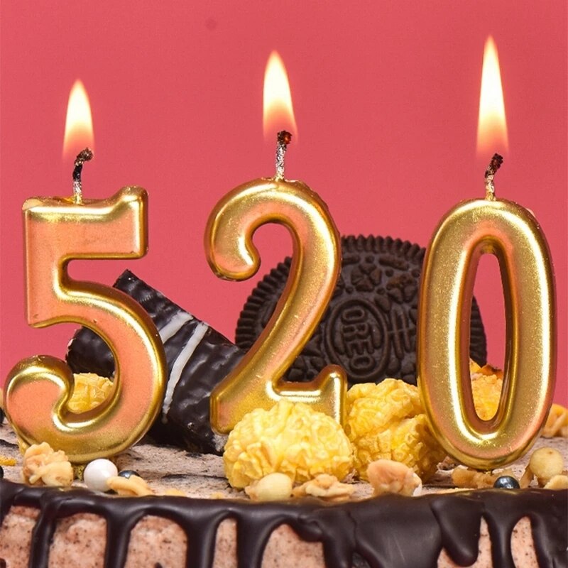 1pc guld digitale fødselsdagslys røgfri kage fødselsdag fest fest dekoration