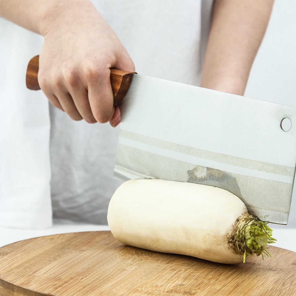 3 cr 13 rustfrit stål slagter køkken kokken kniv hakker kød hakke kniv træ håndtag grøntsagsskærer hakker skæreværktøj