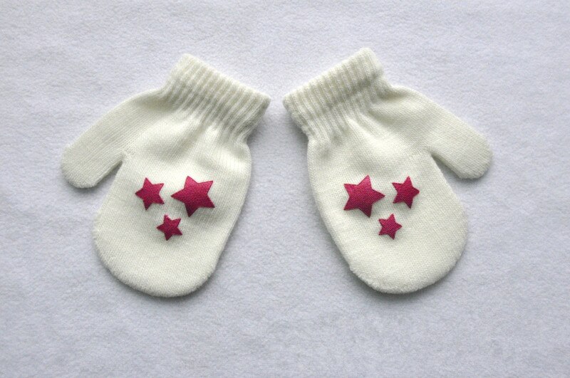 neue Winter Handschuhe Nette Verdicken Baby Infant Baby Nette Herz Stern Drucken Heißer Mädchen Jungen von Winter Warme Handschuhe