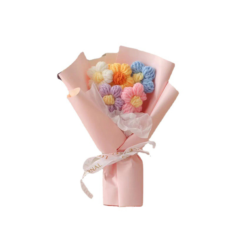 Ramo de flores artificiales de ganchillo, flores eternas, para invitados de boda, ramos de flores, para el día de la madre, 1 unidad