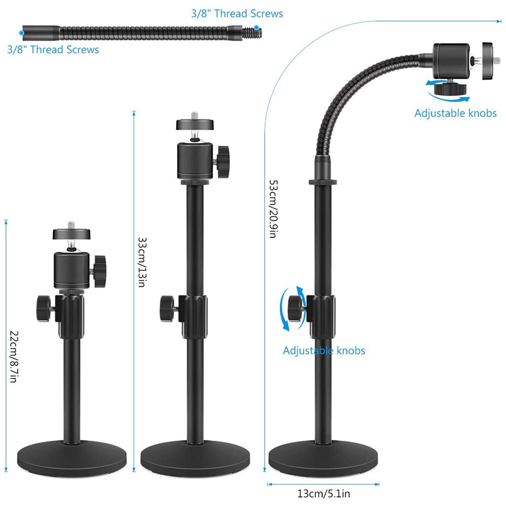 360 ° Flexibele Desktop Webcam Stand Statief Met 1/4 &quot;Draad Web Camera Zwanenhals Stands Pc Camera Houder Voor Logitech web Cam