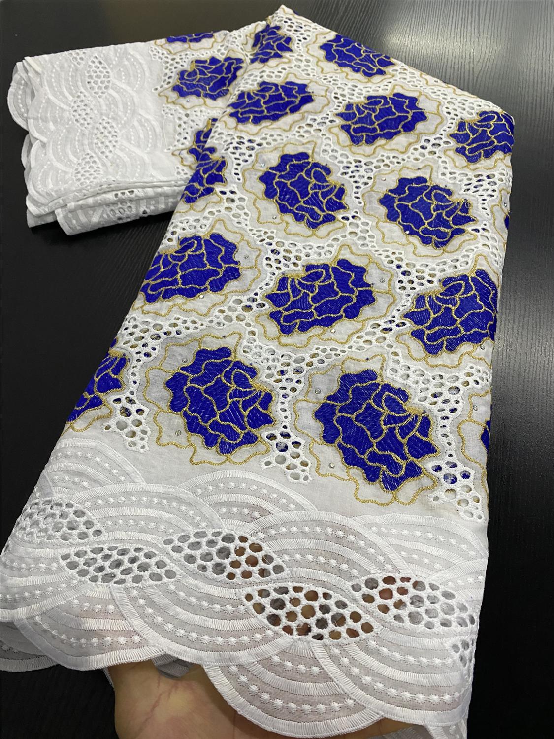 African Dry Lace Fabric Lace Embroidery Nigerian Swiss Voile Lace Cotton Fabrics For Women Sewing YA3434B-7: Picture 3