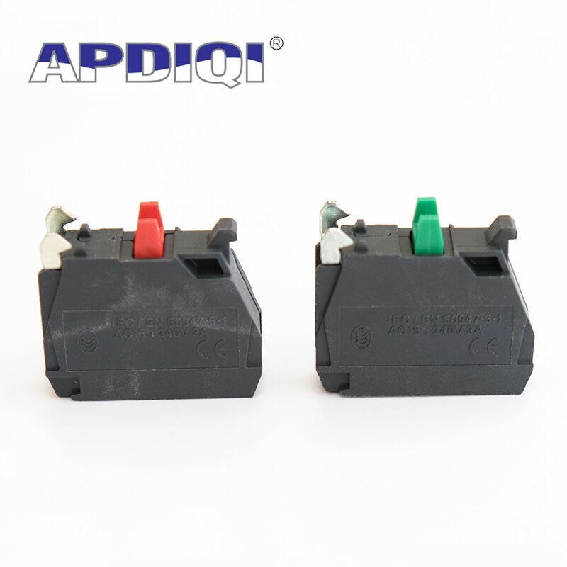 Bloc de Contact XB5 normalement ouvert et fermé, pièces de commutateur, NO vert NC rouge BE101 BE102 ZB5 APDIQI 22MM ZBEE-101 10 pièces