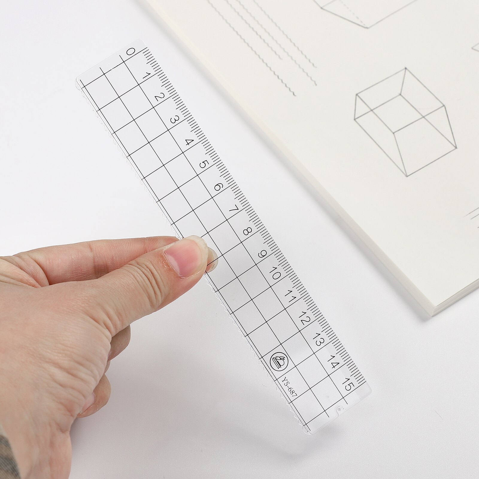 JIANWU 2pcs 15/18/20cm Acrylic Transparent Straight Ruler Metric Yardstick Cutting Ruler Measuring Tool School Drafting Supplies