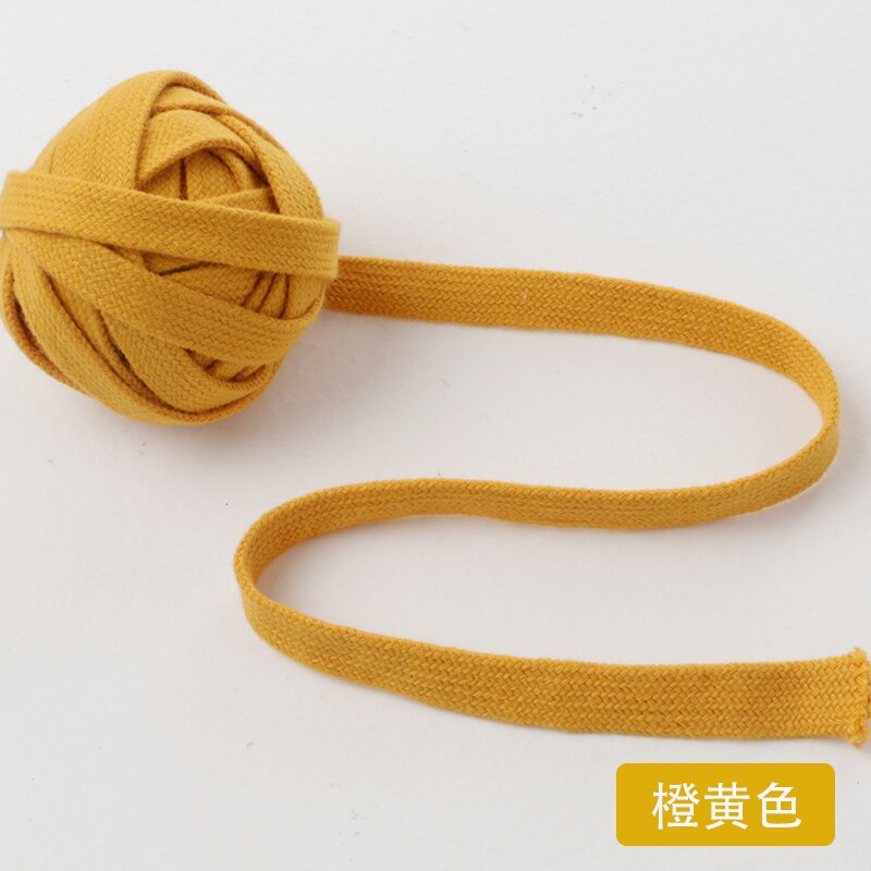 Effen Kleur Eenvoudige Duurzame Non Pilling Pure Katoenen Touw Voor Kleding Riem Schoenveter Materiaal: Orange Yellow