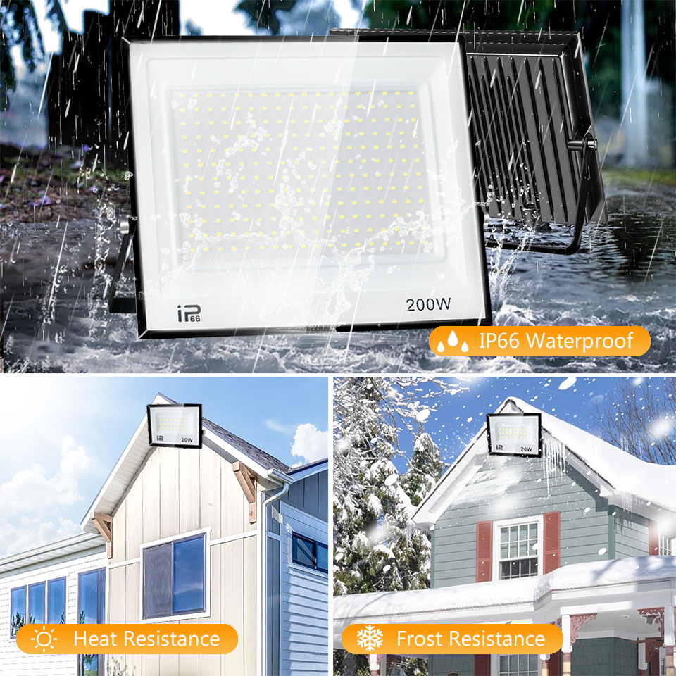Foco LED impermeable IP66 220V 20W 30W 50W 100W 150W 200W 300W reflectores para exteriores iluminación de cartelera de fábrica al aire libre