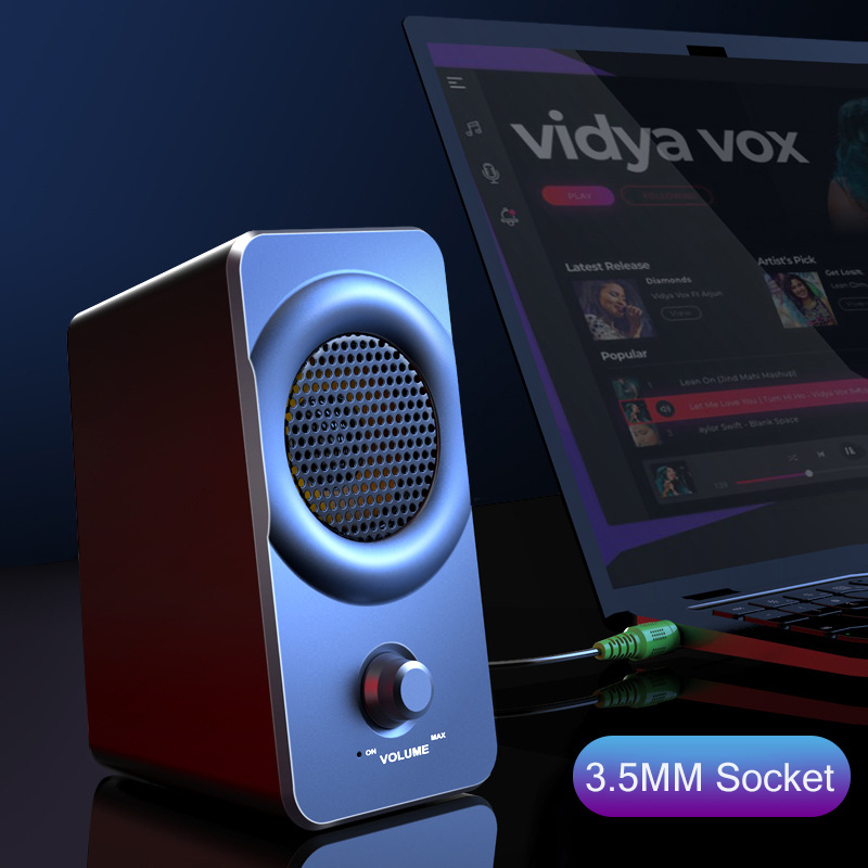 10W USB+AUX Wired Computer Speakers High Power Bass Reinforcement Subwoofer for Laptop Desktop Phone Loudspeaker