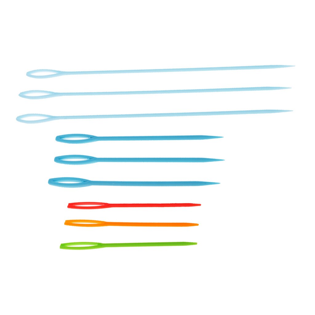 Plastic Wool Hand Knitting Yarn Needles Cross Stitch Knitting Needles, Assorted 3 Sizes