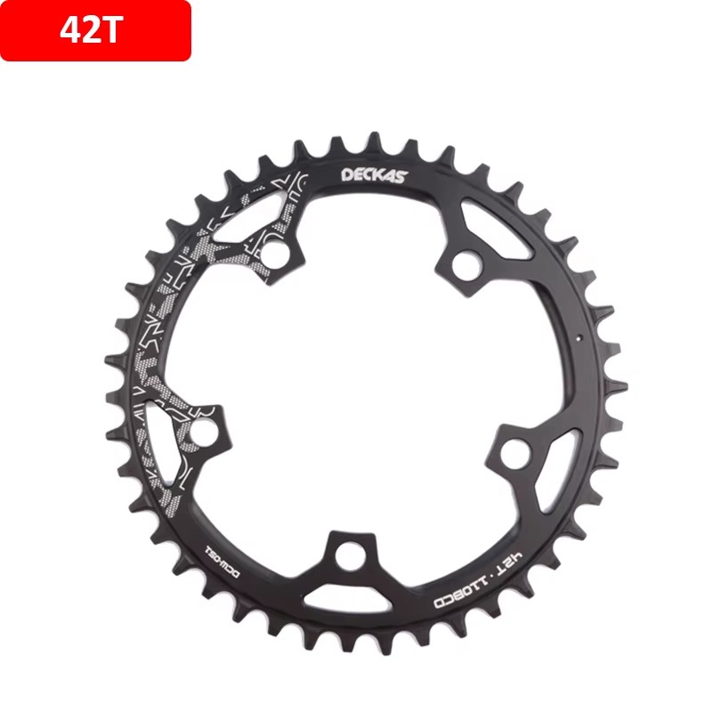 Deckas 110 bcd kettingblad fietskettingwiel voor shimano kroon rond zwart 36t 38t 40t 42t 44t 46 t 48t 50t 52t 54t fietsonderdeel: Oranje