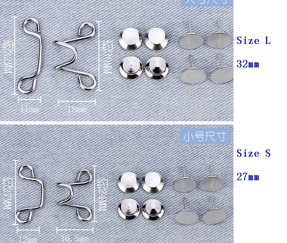 10Set Afneembare Universele Vaste Knop Haak En Bar Fastener Jeans Broek Rok Pent Taille Passen Extender Decoratieve Knoppen