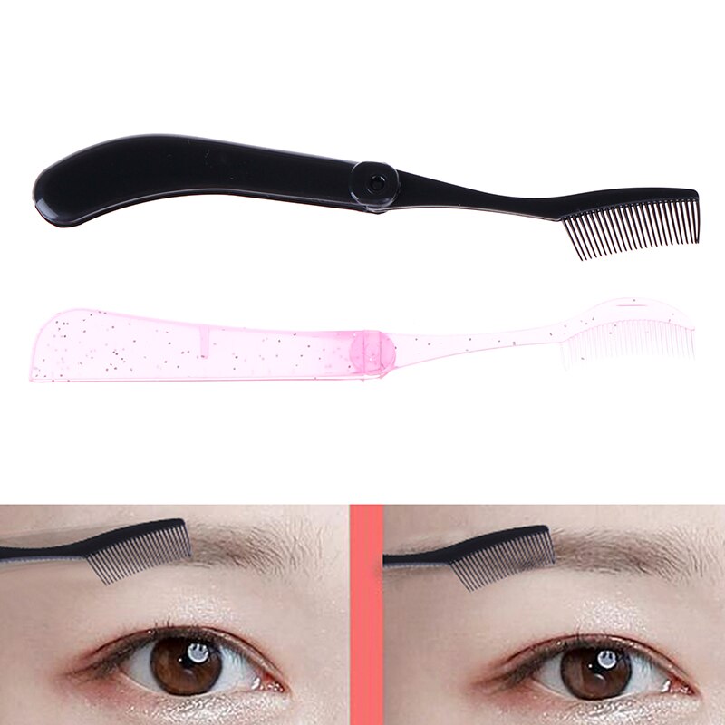 Folding Plastic Eyebrow Comb Extension Brush Beauty Makeup Cosmetic Tools Accessories Separator Eyelashes Eyebrow