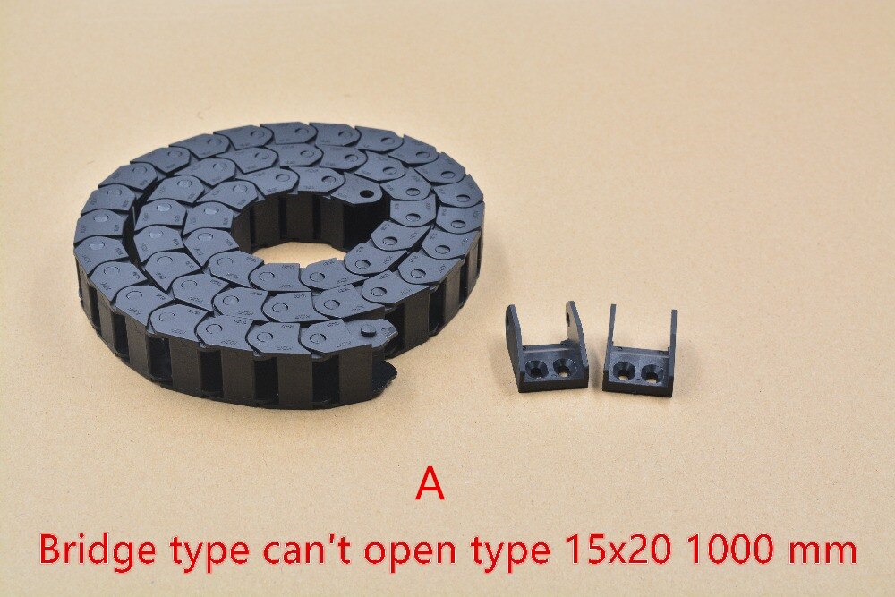 Brug Type Kan Niet Open Plastic 15 Mm X 20 Mm Drag Ketting Met End Connectoren L 1000 Mm Graveren machine Kabel Voor Cnc Router