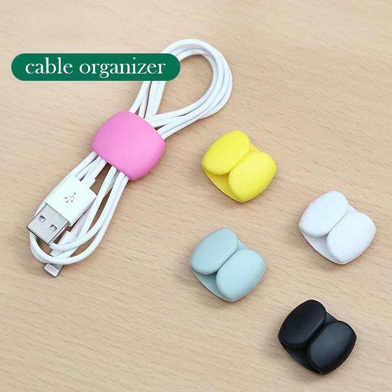 Organisateur de bureau à Clip de stockage de ligne universel 4 pièces, enrouleur Portable d'écouteurs de données câble boucle de stockage organisateur collection