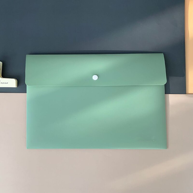 File Folder Organizer With Buckle Blue Green Pink 32x23cm for School Office Student Teacher Organizer With Buckle File Folder: Green