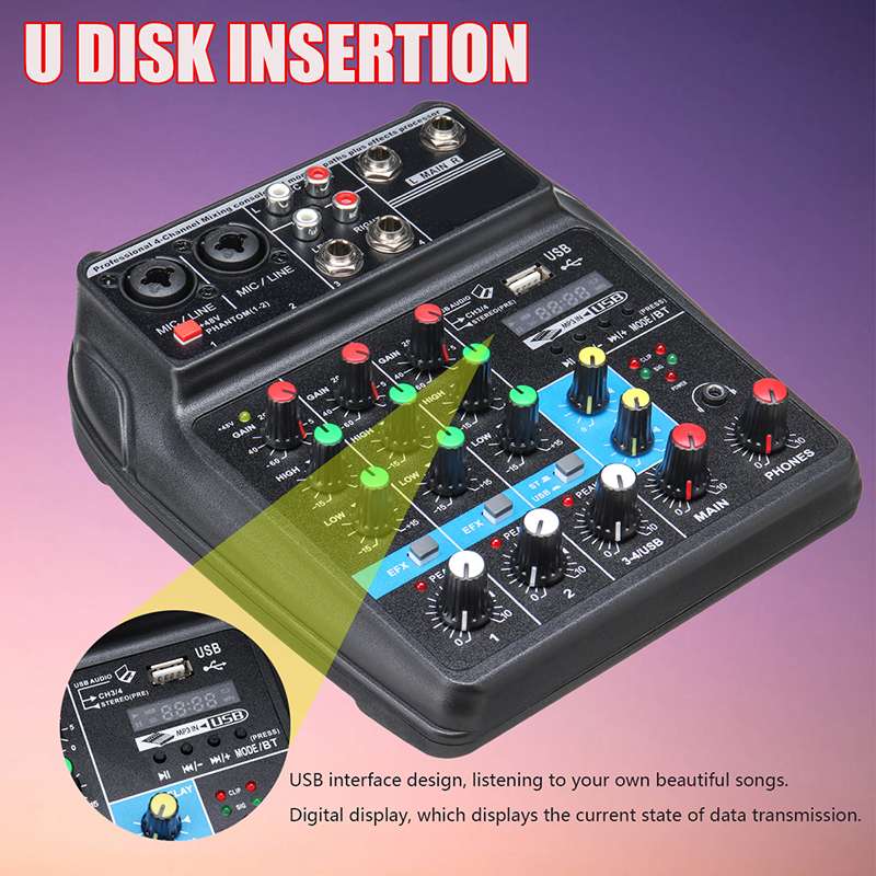 A4 Sound Mixing Console Bluetooth Usb Record Compu... – Vicedeal