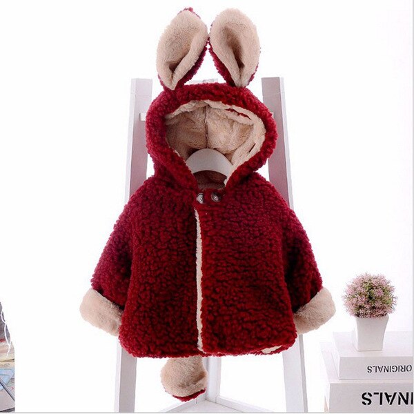 Herfst Winter Bont Attern Peuter Jassen Meisjes Jongens Baby Baby Jongen Herfst Oren Cartoon Kapmantel Mantel Jas Dikke warm: Red / 24M