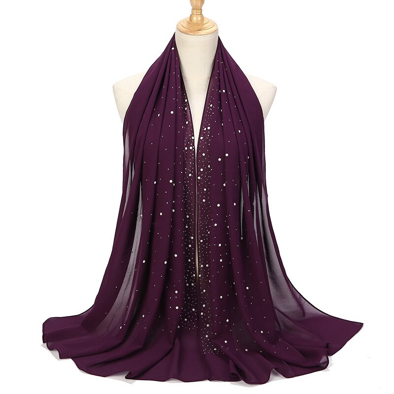 Chiffon Hijabs Schal Turbane Chiffon Schals für muslimische Schleier islamische malaysische Frauen Schleier Hijabs Schal lange Schals: Licht oliver