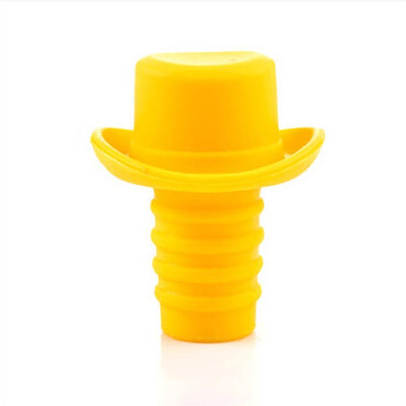 Bouchon de vin chapeau formel bière Soda bouchon de bouteille en liège couvercle drôle bouchon de bouteille Silicone cuisine barre fournitures barre outils: Jaune