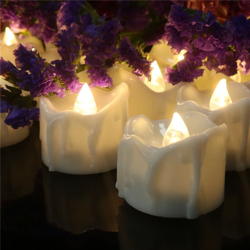 6 pieces Flameless led candle,Warm white Light Flash Electronic Tealights Urodziny,Battery Operated Wedding candles: warm white light