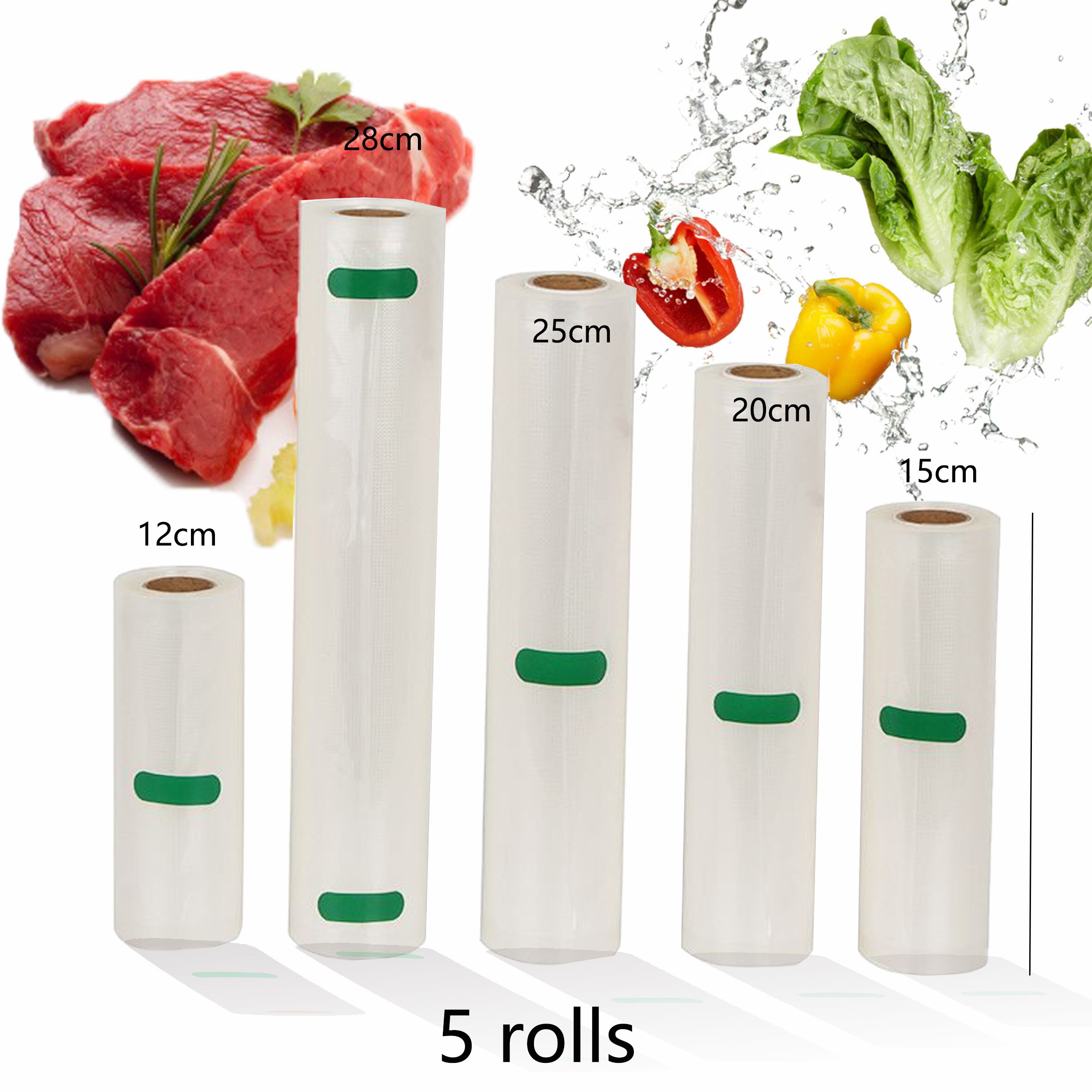 Household Kitchen Food Vacuum Bag Storage Bags For Vacuum Sealer Vacuum Packaging Packer for Food 12/15/20/25/28cm*500cm: 1lot