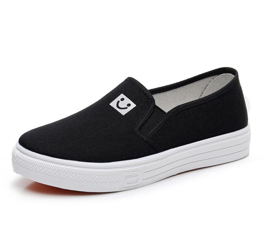 Respirant femmes baskets toile chaussures femme chaussures plates chaussures blanches noir chaussures décontractées dames mocassins chaussures