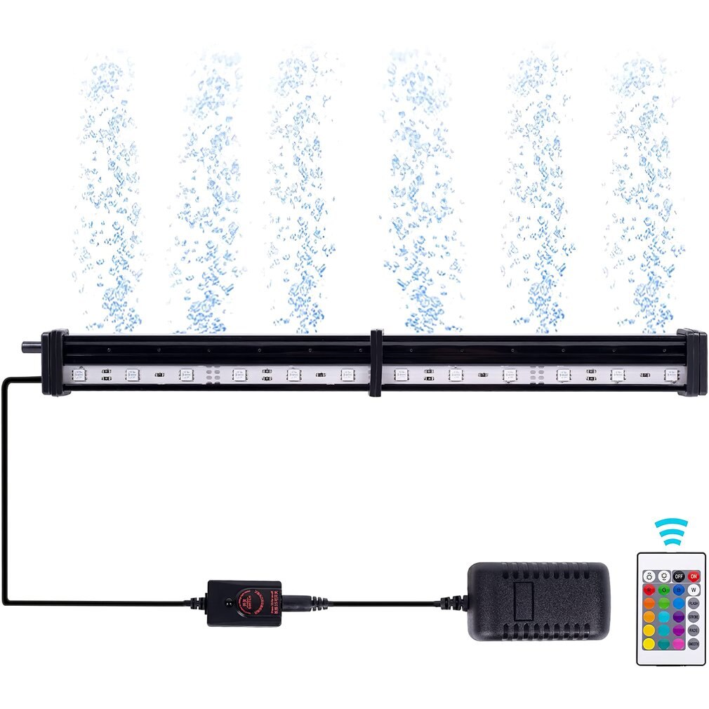 DB-30 Fish Tank LED Bubble Light Colorful Light With Aquarium Remote Control Color-changing Bubble Light Fish EU Plug