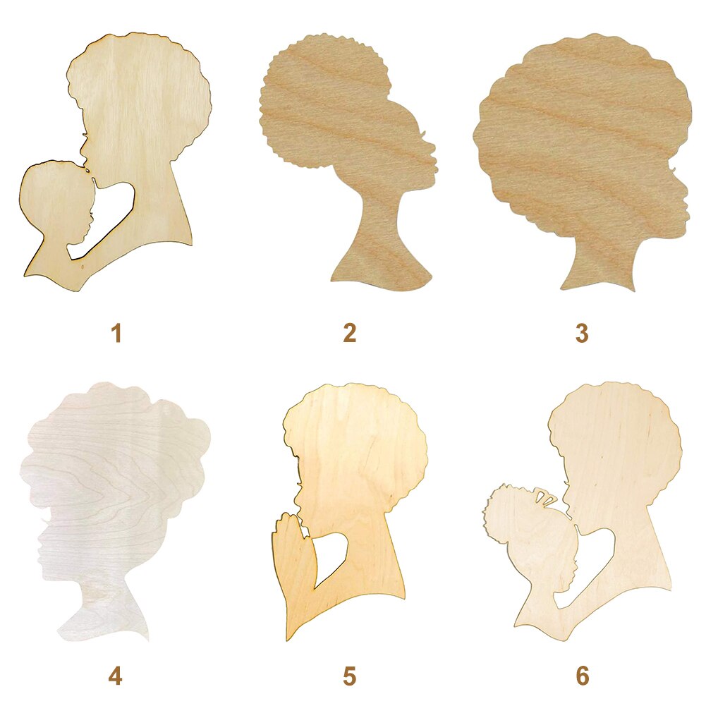 DIY For Front Door Wooden Crafts Template Pendant Woman Head Shape Living Room Mother's Day Wooden DIY Chips